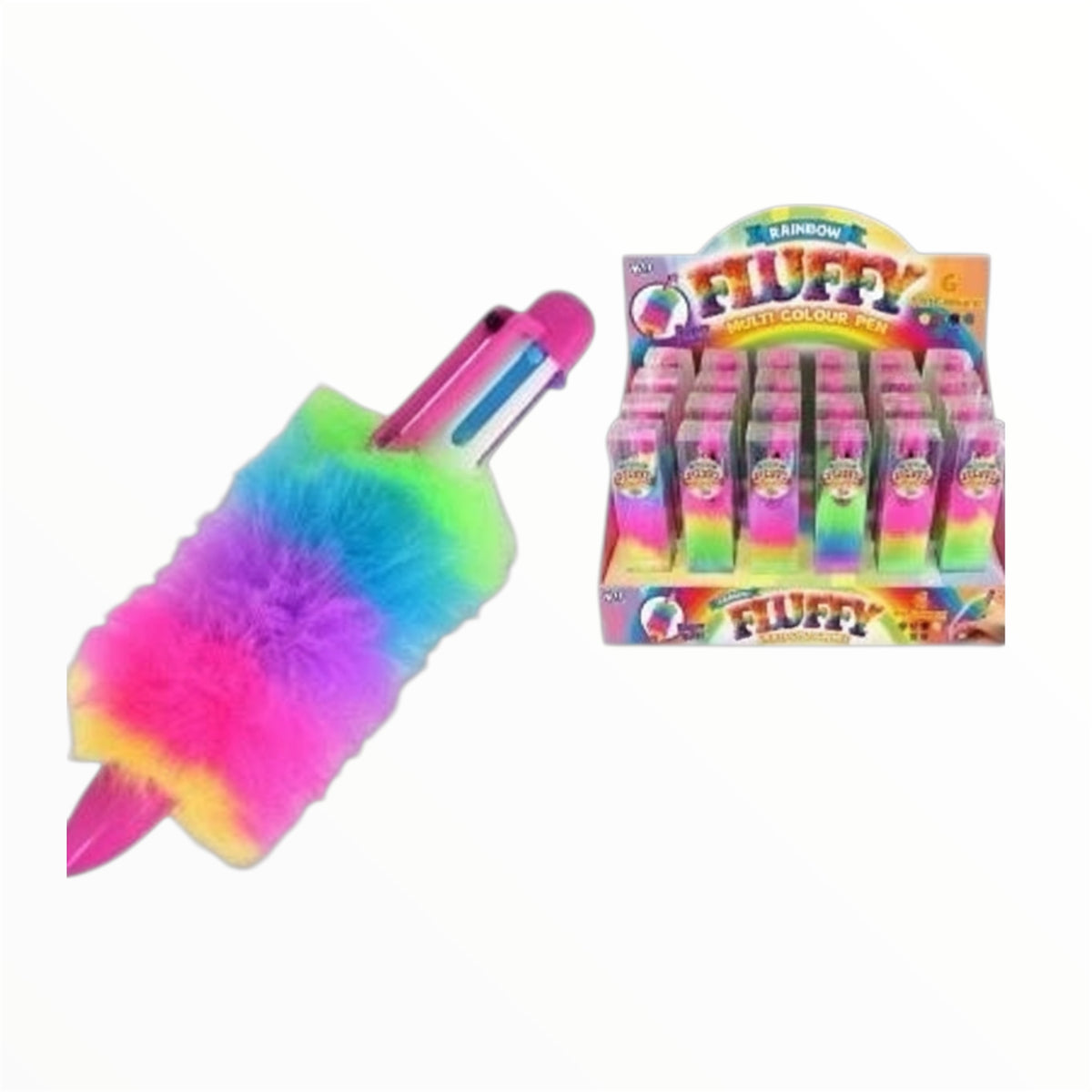 Rainbow Fluffy Pen with 6 colours