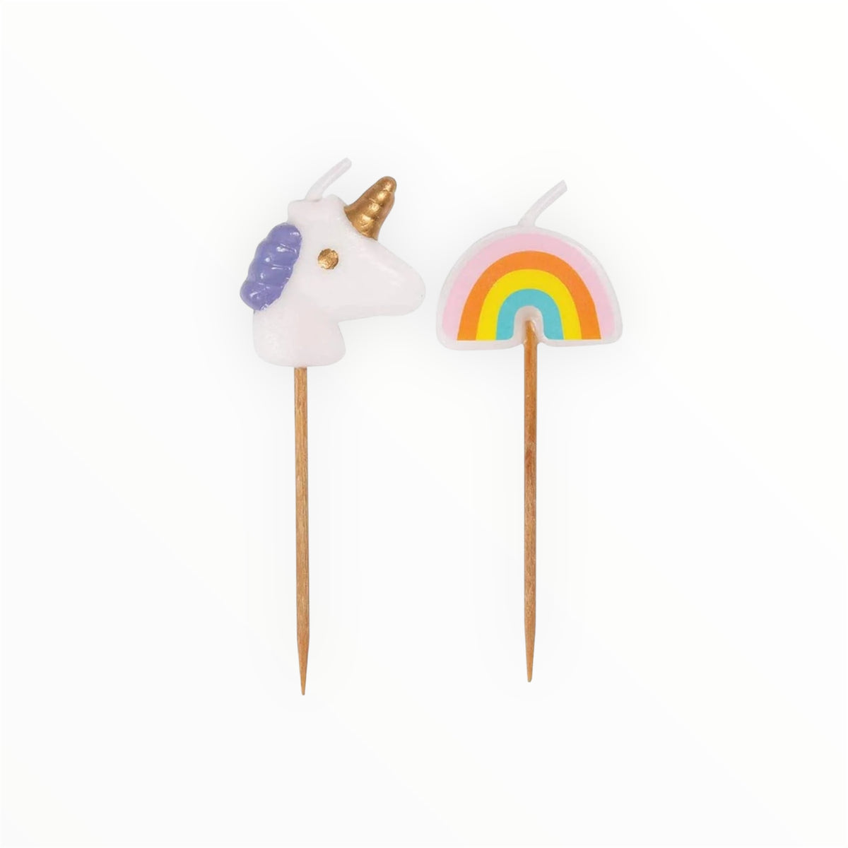 Unicorn Rainbow Birthday Candles 6 Pack