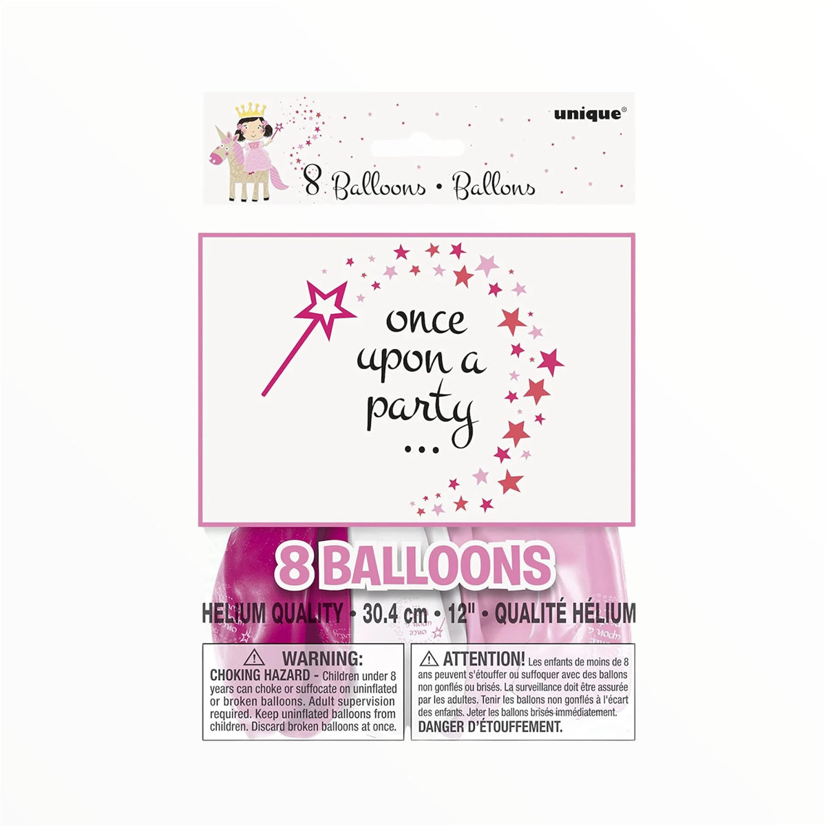 Princess and Unicorn Printed Latex Balloons – Pack of 8