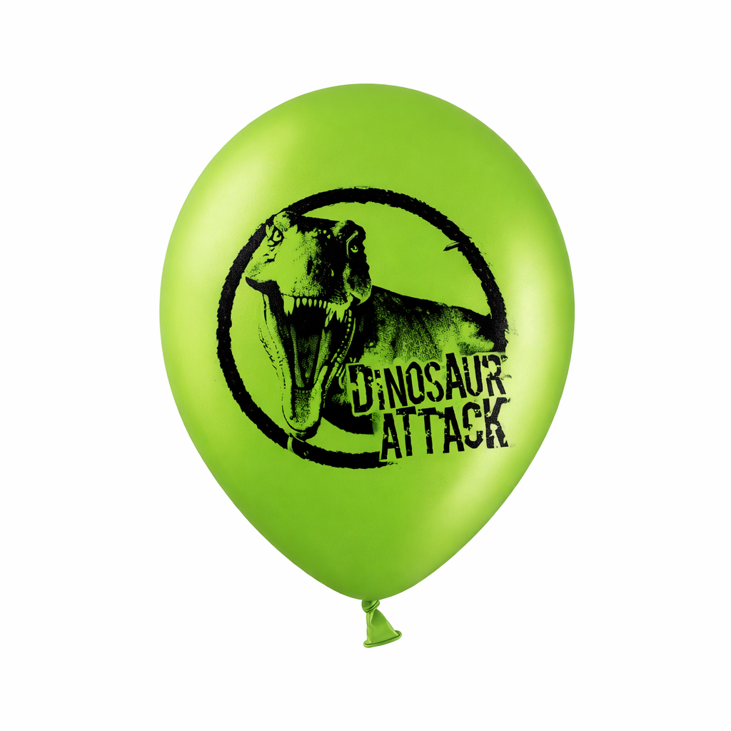 Dinosaur Attack Printed Latex Balloons – Pack of 6