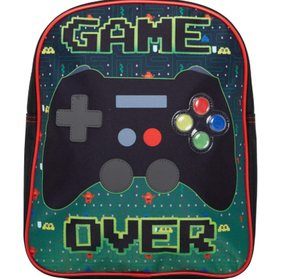 Game Over kids backpack
Game Over gaming design backpack front
Game Over school backpack padded straps
Game Over backpack zip fastening main compartment
