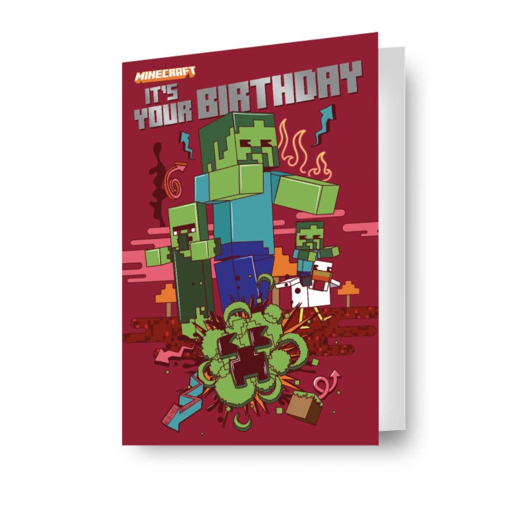 Minecraft “It’s Your Birthday” Card – Official Gaming Design