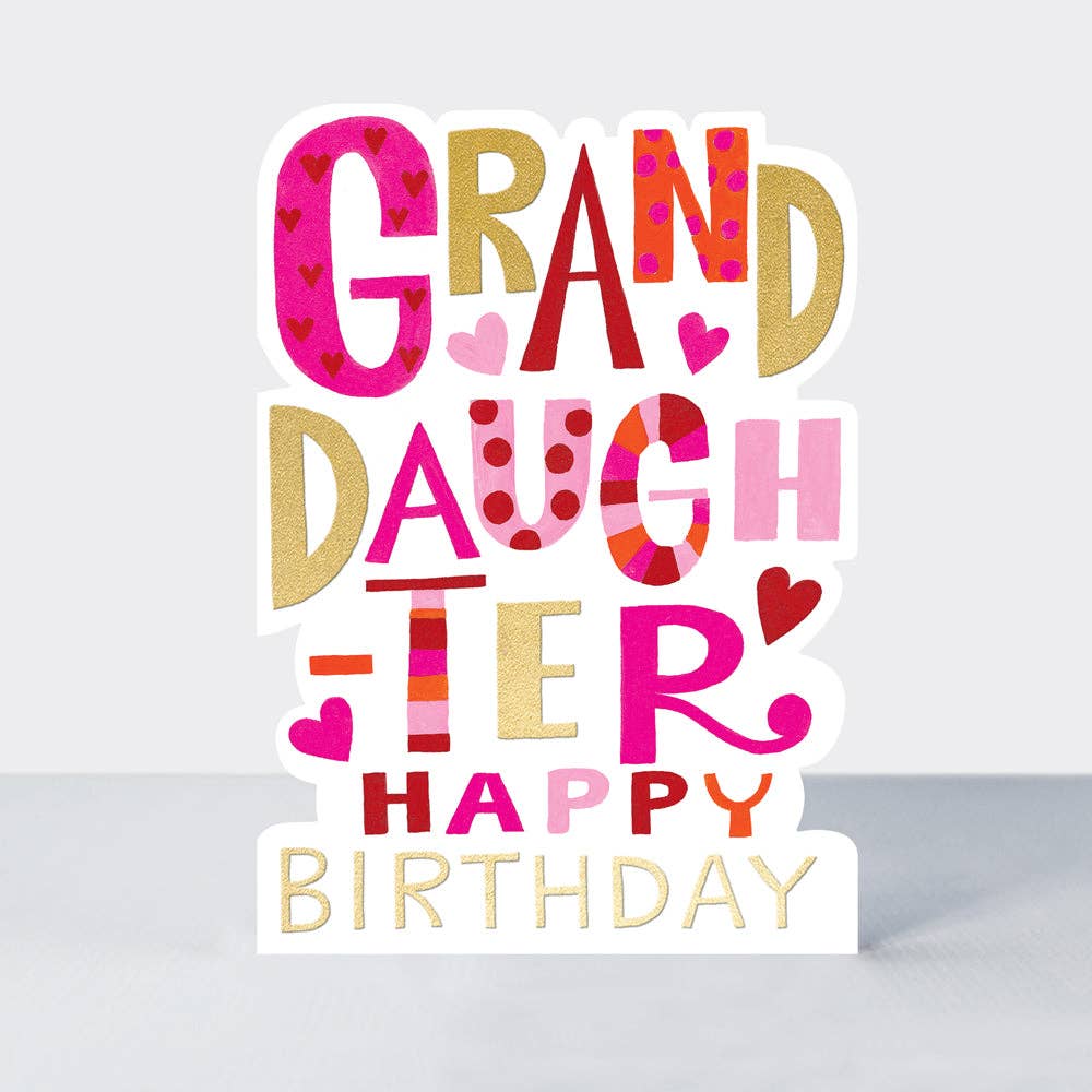 Granddaughter Happy Birthday Card – Bold &amp; Colourful Cut-Out Design