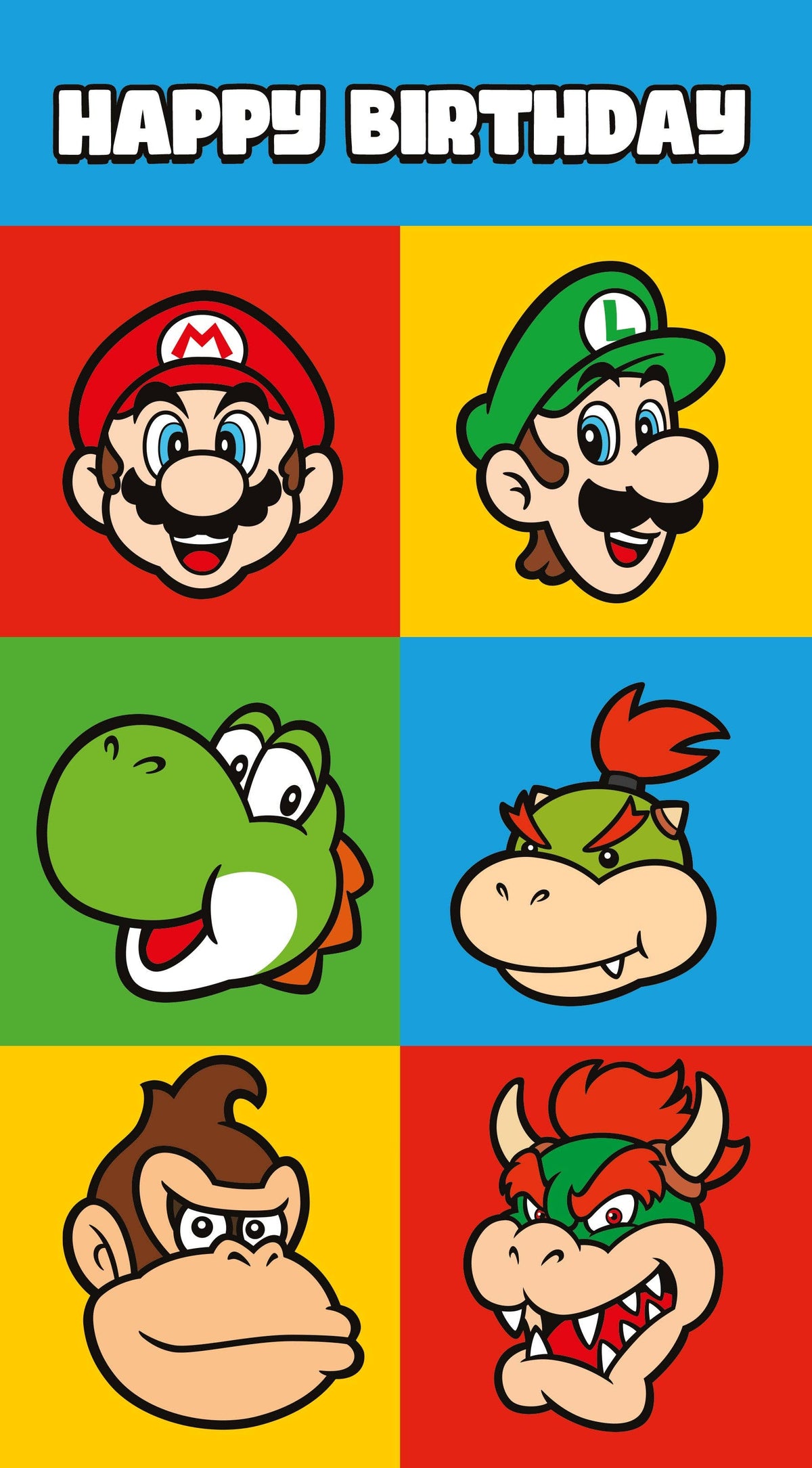 Super Mario “Happy Birthday” Card – Colourful Nintendo Character Design