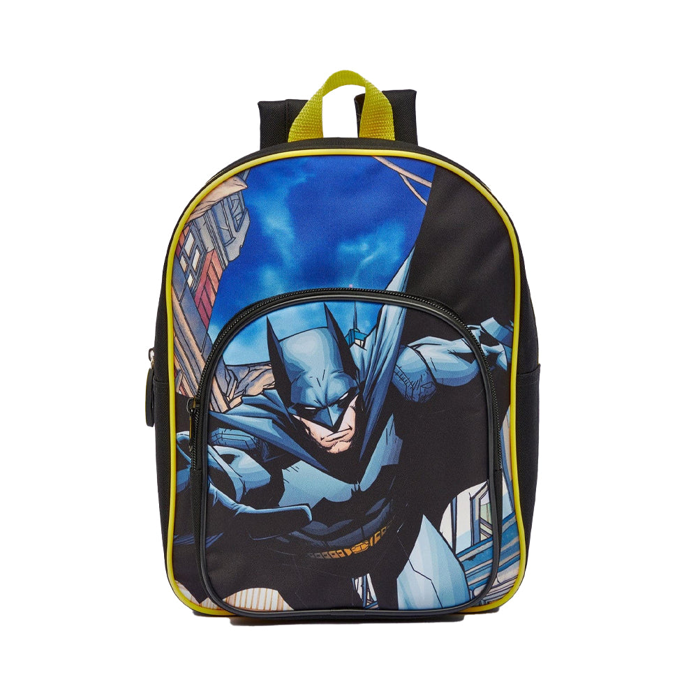 Batman front pocket kids backpack
Batman backpack front zip pocket
Batman school bag adjustable padded straps
Batman superhero kids backpack design
