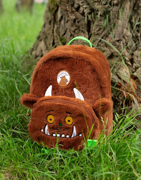 The Gruffalo plush children’s backpack with soft fur design and front zip pocket