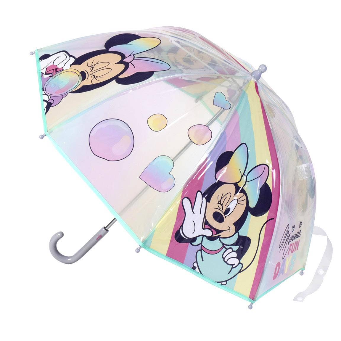 Minnie Mouse umbrella, Disney kids umbrella, girls clear dome umbrella, Minnie Mouse rain gear, pastel rainbow umbrella, toddler umbrella, children’s umbrella, Disney accessories, Minnie Mouse gift, kids rain protection