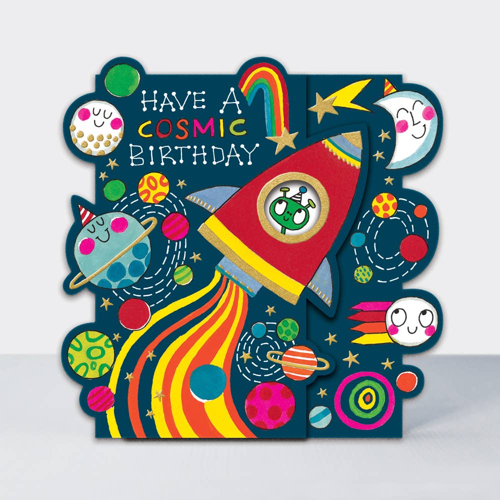Cosmic Space Themed Hip Hop Birthday Card