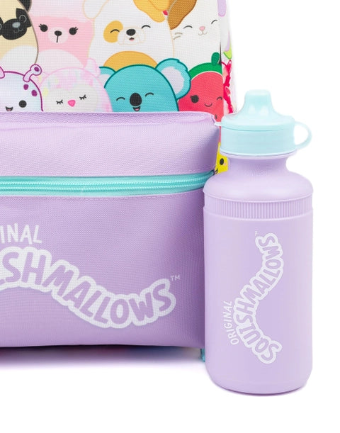 Squishmallows backpack set with lunch bag, pencil case and water bottle in pastel character design