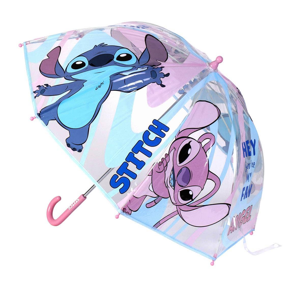 Stitch umbrella, Disney Stitch kids umbrella, Stitch and Angel umbrella, Disney rain gear, clear dome umbrella, girls umbrella, children’s umbrella, Lilo & Stitch gift, pastel umbrella, kids rain accessory