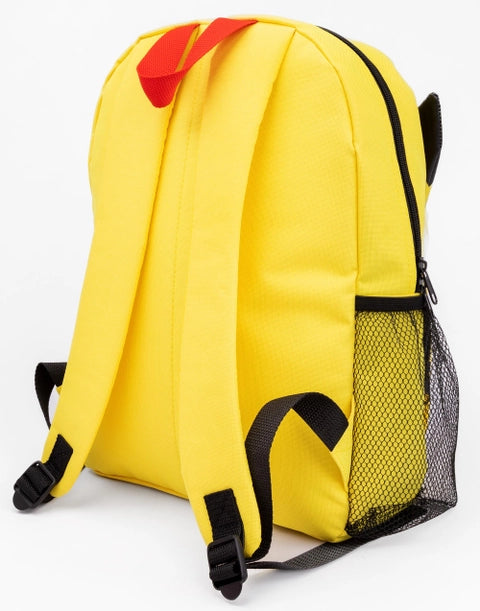 Bright yellow Pikachu backpack with 3D ears and matching accessories for kids