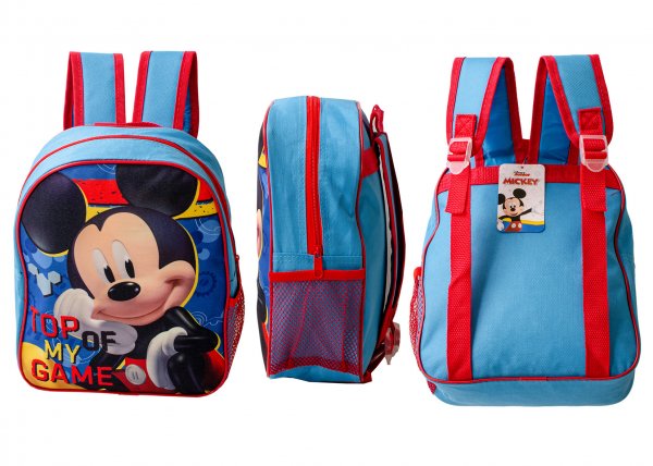 Blue and red Disney Mickey Mouse Top of My Game backpack