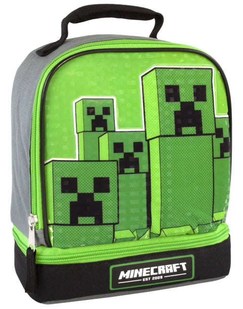 Minecraft Creeper green lunch bag with carry handle