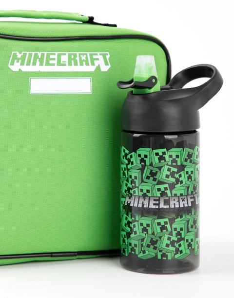 Minecraft Creeper lunch bag with matching bottle and food box
