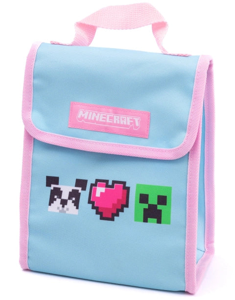 Minecraft girls 4-piece school set including backpack, lunch bag, bottle and pencil case in pastel colours