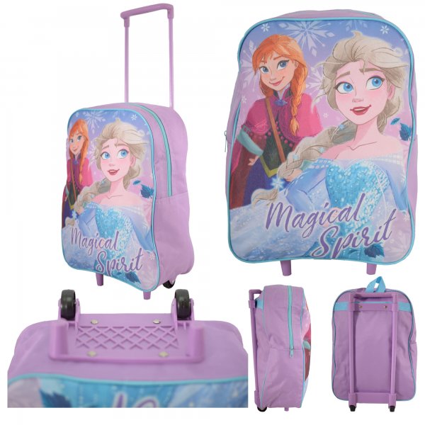 Disney Frozen Anna and Elsa Magical Spirit pink and purple kids wheeled backpack