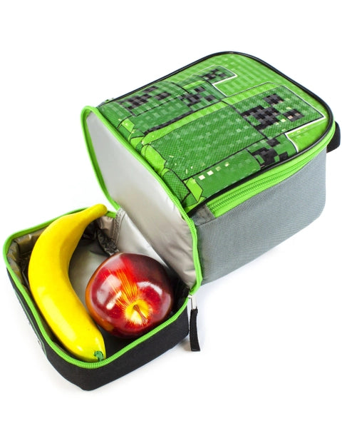 Minecraft Creeper green lunch bag with carry handle