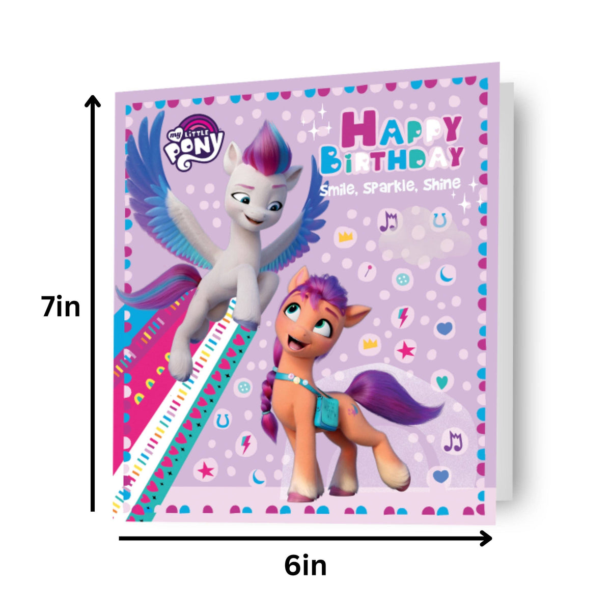 My Little Pony “Smile, Sparkle, Shine” Birthday Card – Official Hasbro Design