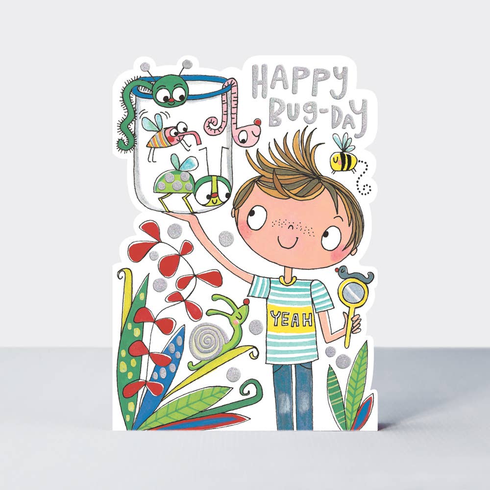 Happy Bug-Day” Birthday Card – Fun Kids Insect Design