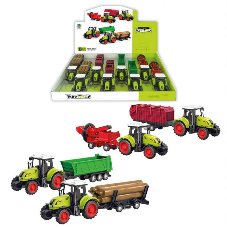 Friction Farm Tractor With Trailer