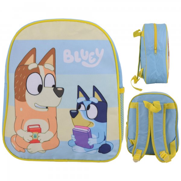Bluey and Bingo character backpack with zip closure and adjustable straps